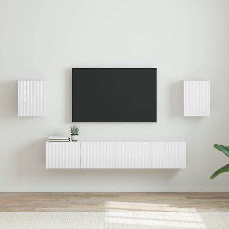 TV-Wandschrank Wandmontiert 2 pcs Glänzend Weiß 30 x 31 x 40 cm