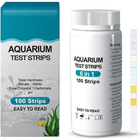 Bandelettes de test pour aquarium, 100 bandelettes, kit de test pour poissons d'eau douce et d'eau de mer (1/5)
