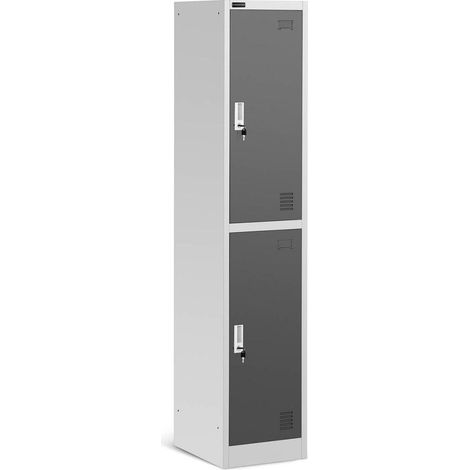 Armario guardarropa 2 compartimentos 2 estantes capacidad 80 kg gris 140000474
