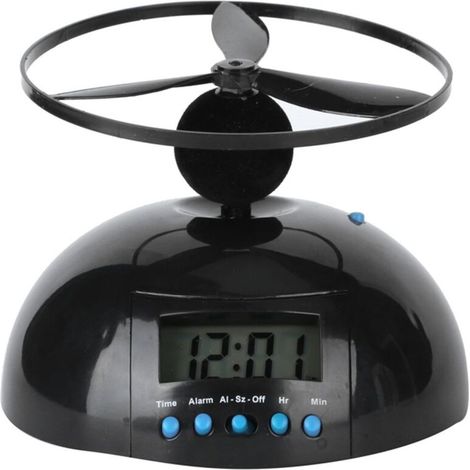 Flugzeuguhr Wecker Fliegende Fantasie Mini Propeller Rund Tragbar Digital LCD Haushaltsartikel Haushaltsgeräte (1/4)