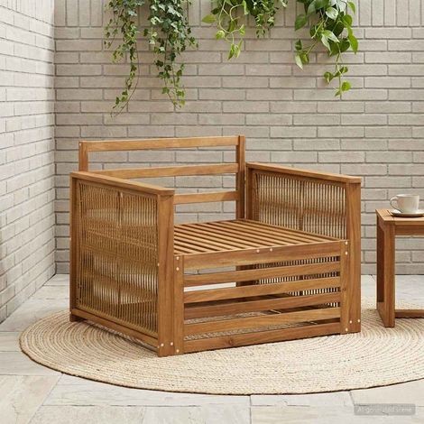 vidaXL Outdoor Middle Sofa Natural (1/5)