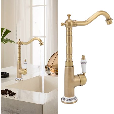 Rubinetto da cucina in ottone – facile installazione – stile antico europeo – bar/casa – antico