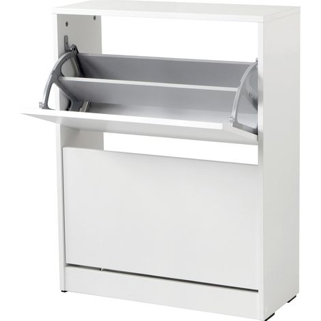 Zapatero De 2 Puertas Abatibles 83X73X26 Blanco (1/3)