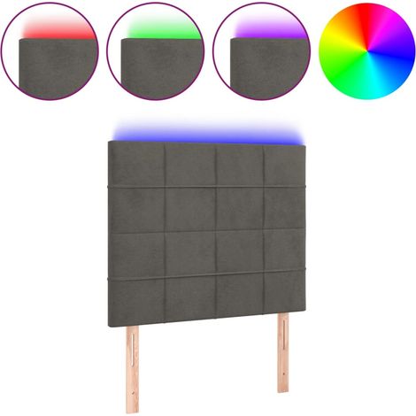 Maison Exclusive - Cabecero con luces LED terciopelo gris oscuro (1/5)