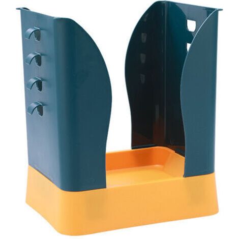 FENOPLASTICAPoubelle rétractable en plastique avec support pour sac poubelle, grande capacité, convient aux cuisines et salles de bains (bleu, jaune) (1/5)