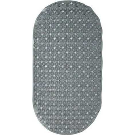 Cleafe - Tappeto Tappetino Pvc Ovale Antiscivolo Vasca Bagno Doccia 69x36 Cm 79749 Grigio - (1/2)