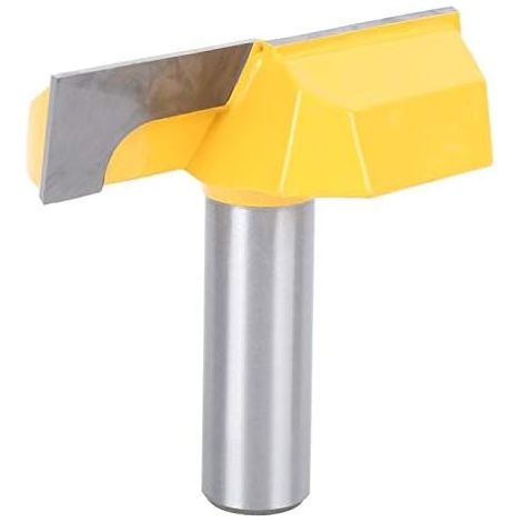 Defonceuse 12mm, Fraise Rabotage de Surface de Nettoyage de Fond, T-Track Routeur à Rainure en T Forme Routeur Bits, 12x57mm en Bas, Lame Jaune