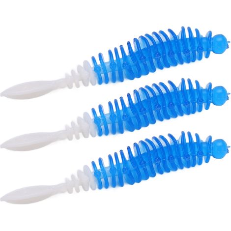 Kit de 10 leurres souples bicolores en silicone imitation queue d'aiguille pour la pêche à la perche et au poisson-chat SZFÄRG:E (1/5)