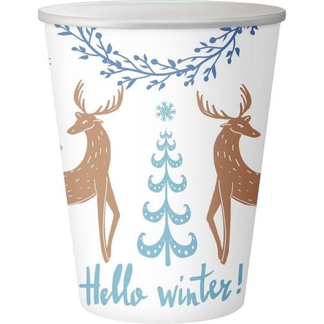 Hello Winter Pappbecher 250 ml 6 Stück