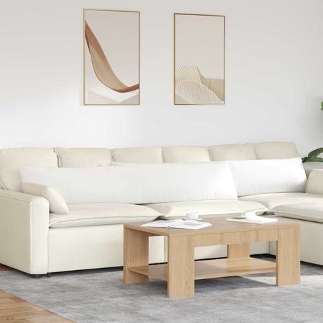 Sofakissen 2 pcs Weiß 200 x 40 cm Stoff