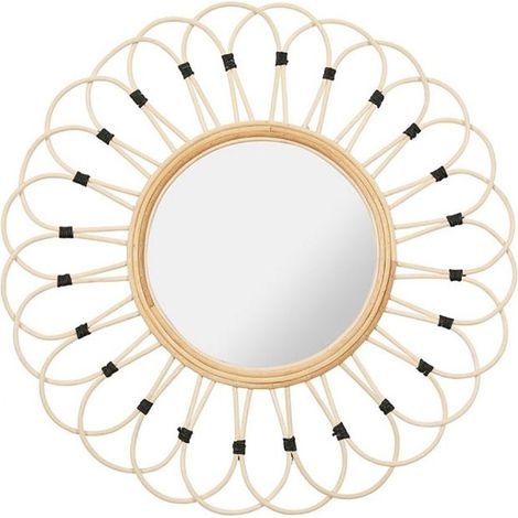 Miroir rond rotin Marguerite naturel D50 (1/3)
