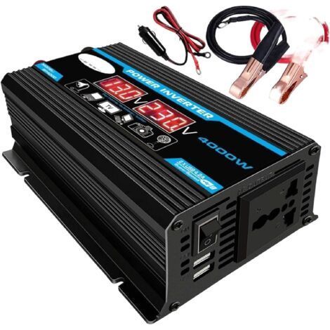 12V 220V Pure Sine Inverter 4000W Pure Sine Wave Inverter Transformer with Remote Control & Dual AC Power Outlets for RV Truck Car (1/4)