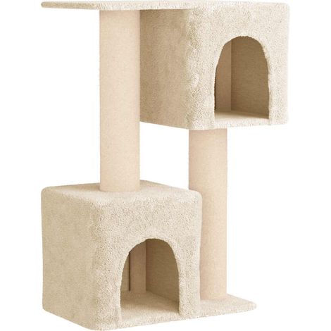 Katzennbaum mit Sisal-Kratzsäulen Creme 114 cm vidaXL (1/5)
