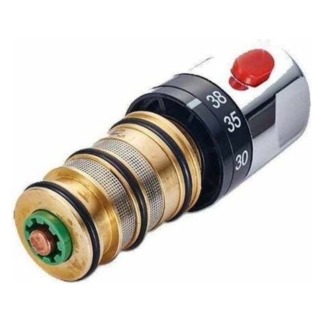 QORVA-Cartouche Thermostatique et PoignéE en Laiton pour le Bain Douche pour Mitigeur MéLangeur Barre de Douche Robinet MéLangeur Douche Cartouche MéLangeur