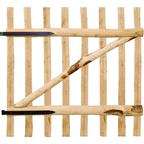 vidaXL Puerta para valla 100x100 madera de avellano impregnada (1/2)