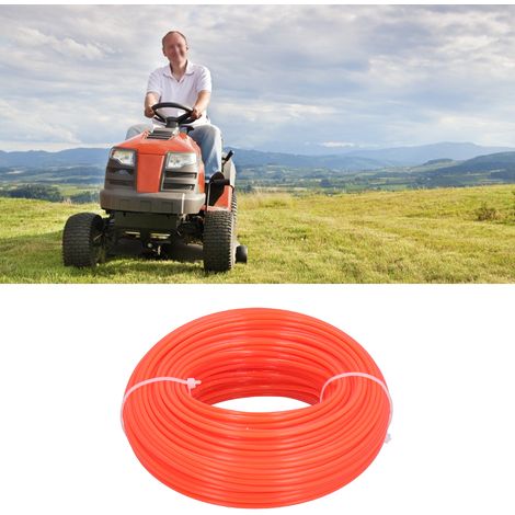 Fil de Coupe pour Débroussailleuse 2.4mm Nylon Ronde 50m - Idéal pour Tronçonneuses à Essence - Couleur Orange -KZQ (1/5)