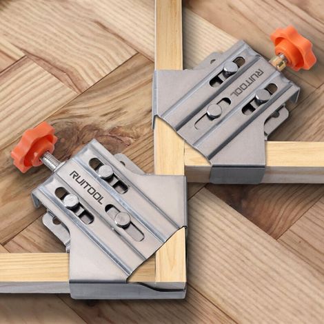 Eckklemme 90° aus Edelstahl – Schnelle Montage von Holzplatten – Professionelles Tischlerwerkzeug