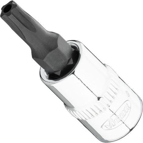 VIGOR T+ Schraubendreher-Einsatz, V7037-IPR25, 1/4 Zoll (6,3 mm) Vierkant, Innen 5-Stern Profil mit Zapfen, SW T25+H (1/3)