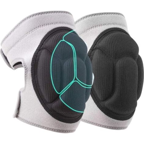 1 par de rodilleras deportivas de esponja con soporte amortiguador para ciclismo, jardinería y construcción, color gris, talla L (60-75 kg). (1/4)