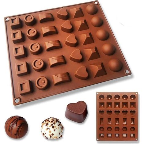 Molde de silicona para chocolates, gominolas y jaleas, 6 diseños (1/4)
