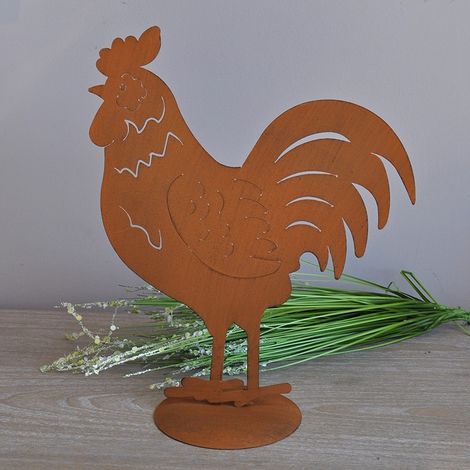 Silhouette déco jardin Coq 34x15x40cm (1/2)