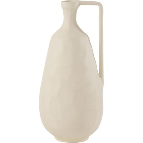 Vase Déco en Métal "Goa" 35cm Blanc (1/4)