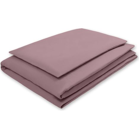 Kinderbettwäsche-Set aus Baumwolle, 2-teilig, Kissenbezug und Bettbezug, 135 x 100 cm – Retro-Rosa (1/3)