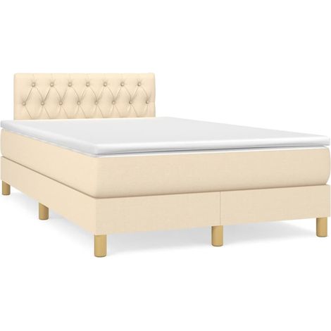 Maison Exclusive - Boxspringbett mit Matratze Creme 120x200 cm St
