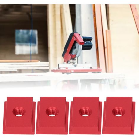 Bloc coulissant à rainure en T M8 30 pour le travail du bois, rouge (1/5)