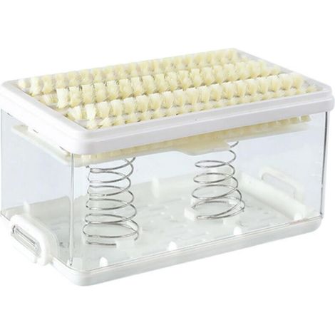 Porta sapone da viaggio, porta sapone, astuccio per sapone da bucato con spazzola, scolapiatti trasparente, astuccio portatile per sapone da bucato con coperchio e spazzola a rullo in schiuma per la c