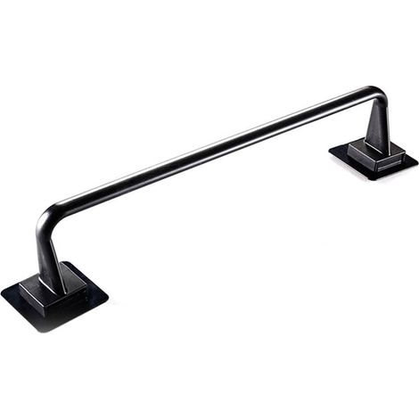 Barre De Suspension Pour Serviettes - Auto-Adhésive - 24,5 cm - Noir - Salle De Bains Cuisine - 1 Pièce (1/5)