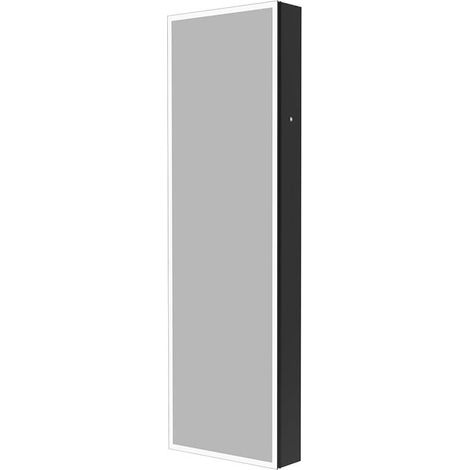 HOME DELUXE LED-Spiegelschrank OSMO Schwarz - 50 x 160 cm LED Spiegelschrank mit Steckdose, Beleuchteter Kosmetikspiegelschrank, Dimmbarer LED Badezimmerspiegelschrank (1/4)