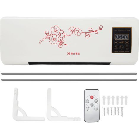 GARRYFIZH Climatiseur mural Chauffage d'appoint silencieux avec télécommande à écran tactile Cintre