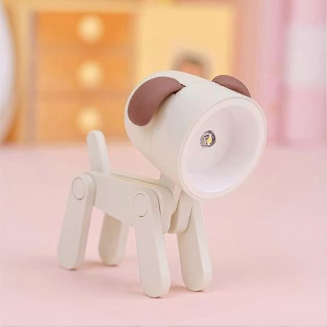 Veilleuse mignonne pour enfants, mini lampe de table LED, lampe décorative pour table de chevet intérieure, décoration de Noël (1 x chien blanc) (1/5)