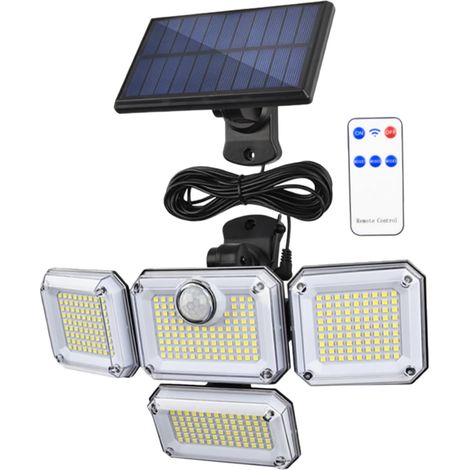 1 Ensemble applique murale solaire inondation Projecteur lumières alimenté dehors applique solaire lumière jardin solaire lumière solaire sans fil lampe solaire (1/5)