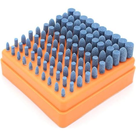 Polir la Tête de Meulage,100 Pcs Accessoires de Polissage Multifonctions pour Dremel Accessoires,Diamètre de La Tige de 3mm (Bleu) (1/4)