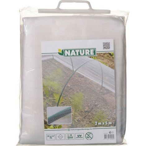 Voile anti-insecte - NATURE - 2 x 10 m - 1,8 x 1,8 mm - 38g/m² - Blanc