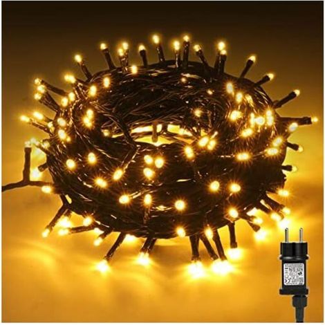Bardusch - Guirlande Lumineuse Exterieure, 23M 200LED 8 Modes,Guirlande Lumineuse Sapin de Noel avec Prise,Étanche IP44,pour Intérieur Extérieur Fête Chambre Mariage Balcon Mur Noel [Blanc Chaud]