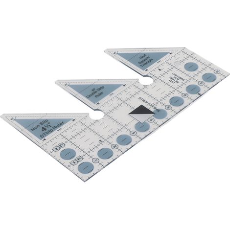 Règle quadrillée à 45/60/90 degrés, double bande, en acrylique transparent antidérapant, guide de coupe en quart de triangle pour la couture (1/5)