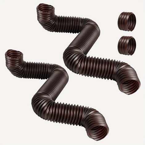 Lot de 2 rallonges flexibles pour gouttières, tuyau de drainage extensible en plastique, matériau PE, 130 cm (1/5)