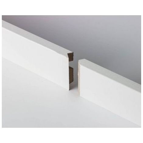 Surteco Battiscopa con bordi rotondi 14x60x2230mm MDF bianco da dipingere - Surteco