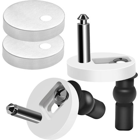 2 cerniere per sedile WC, fissaggi universali per sedile WC, con viti in gomma di ricambio, utilizzate per installare e fissare il sedile WC, adatte alla maggior parte dei WC.