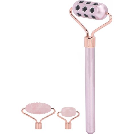 Rouleau de Quartz Rose et Germanium 3 en 1 pour Soin du Visage et Raffermissement Cutané (1/5)