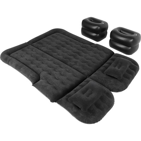 Matelas gonflable pour voiture, lit de voyage épais, tapis de sol, accessoire de camping, noir (1/5)