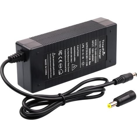 Chargeur Trottinette Électrique 36V - 42V 2A Sortie - Connecteur DC 5.5mm - Pour Batterie Lithium - Vélo Et Skateboard - Noir (1/5)