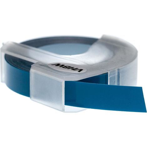 vhbw 3D Embossing Label Tape Replacement for Dymo S0898240, 0898240, 520101 for Label Printer 3m x 9 mm, White on Dark Blue (1/2)