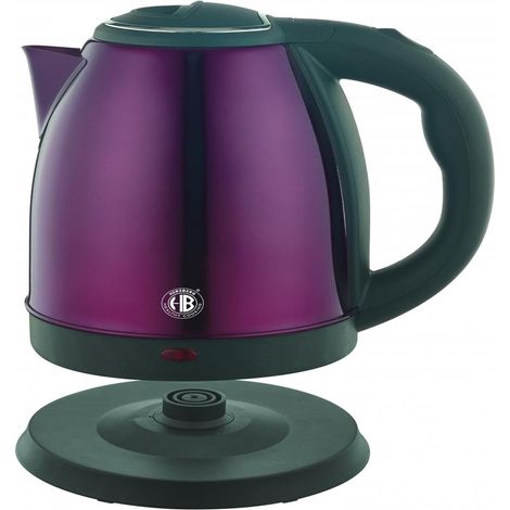 , HG5011-PUR, Bouilloire électrique 1.8L INOX sans Fil Violet, résistance à Fond Plat 1500W, arrêt Automatique, Niveau de Remplissage extérieur, Filtre intégré, Base à 360° (1/4)