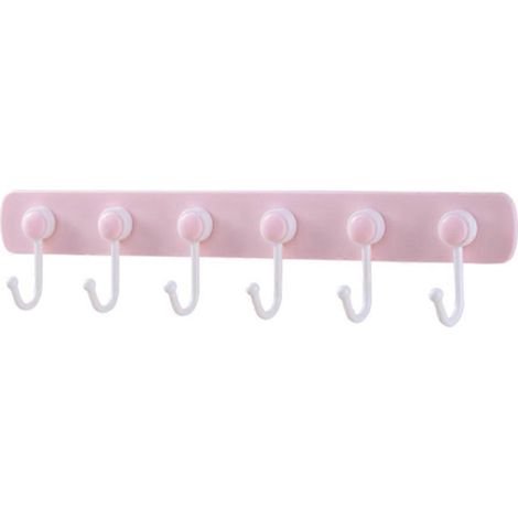 Crochet adhésif rose à 6 crochets pour suspendre des objets. (1/5)
