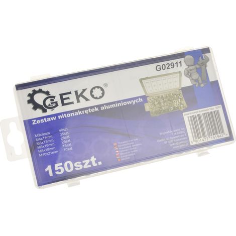 Jeu de 150 écrous à sertir en aluminium (20)