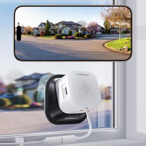 Caméra de fenêtre 3MP 2K, caméras de Surveillance 2,4G et 5GHz avec Support à Angle de Vue réglable, Vision Nocturne Couleur par IA, détection de Personnes et de mouvements, Anti-reflet (1/5)